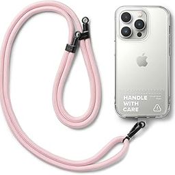 Ringke Holder Link Strap with Clear TPU Tag, Adjustable Crossbody Polyester Rope Lanyard Compatible with Universal Smartphone Case - Pink-image-7