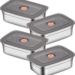 Heiter Fridge Storage Box 316 Stainless Steel Food Storage Containers | Food Grade, Leakproof Kitchen Organizer | Freshness Locking, Microwavable & Freezer Safe (1200 Ml (Pack Of 04))-image-63