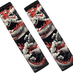 AFPANQZ 2 Pack Seat Belt Pads Cover Cool Dragon Print Safety Seatbelt Shoulder Strap Covers Cushion Harness Pads for Car Bags Soft Comfortable Universal Fit for Truck Vans Sedans SUVs-image-22
