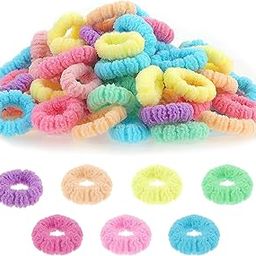 Diversa Cotton Mini Rubber Bands Elastic Hair Ties, Small Baby Hair Bobbles Ponytail Holder for Kids Girls & Women, 2.5 cm in Diameter, Pack of 100 (Pumpkin)-16