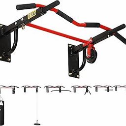 Protoner multy grip chin up bar with lats triceps and shoulder extension, punching bag hanger and 360 degree rotation pulley-picture-28