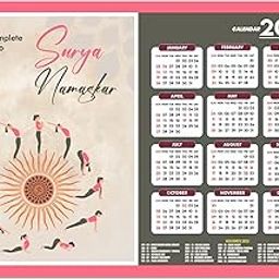 ESCAPER Surya Namaskar Yoga Wall Calendar 2025 hanging Decoration (12 x 18), Meditation Wall Calendar 2025 hanging, Yogasana Charts, Asana Chart, Yoga Poses, Meditation Chakras-16