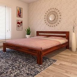 Sleepowell Sheesham Wood Foster Bed PN-01 Frame, Natural Finish, Without Storage (72x48 Mattress Size Bed)-image-97