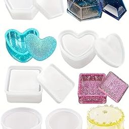 Oytra Resin Art Mould 4 Pcs Gift Box Set Silicone Mold for DIY Earrings Keychain Chocolate Jewelry Casting Crafting Materials Set for Beginners and Artists-picture-13