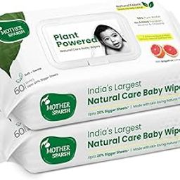 Mother Sparsh Natural Care Baby Wipes I 100% Plant Made Fabric From Forest Land | Gentle + Cleanse (with Grapefruit) Wet Wipes For Baby I Cotton Cloth Like Bigger Sheets | 60 Pcs (Pack of 2)-26