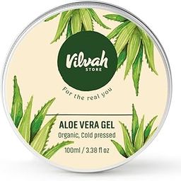 Vilvah Store Aloe Vera Gel with Pure Aloe Vera, Multipurpose Aloe Vera Gel for Skin, Face and Hair, Non-Sticky, Spreads Easily & Instantly Absorbs, All Skin Types, For Men & Women,100G (Pack of 1)-image-21