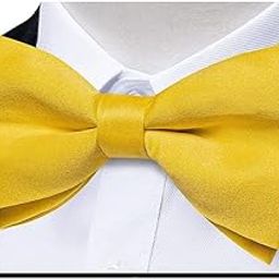 Premium Satin Bow Tie for Men | Adjustable Neckband for Perfect Fit | Handcrafted Bow Tie for Suits, Blazers & Tuxedo for Formal Events & Weddings (Yellow)-picture-16