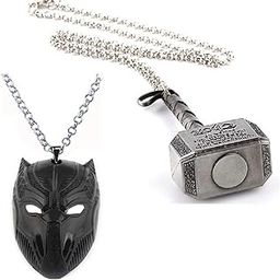 Stylish Black Mask Shaped Pendant and Superhero Character Accessory Metal Pendant with Length Adjustable Chain for Unisex; Pack of 2 (C-1164)-picture-38