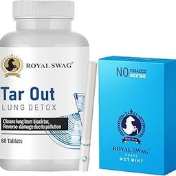 ROYAL SWAG Ayurvedic Herbal Cigarettes MINT Flavour (20 Sticks) 100% Tobacco-Free & Nicotine-Free With Lung Detox Tablets For Lung Cleansing and Detoxification(60 Tablets)-7