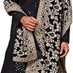 Men’s Black Sequin-Embroidered Sherwani Set with Matching Pant & Intricately Designed Dupatta-image-35