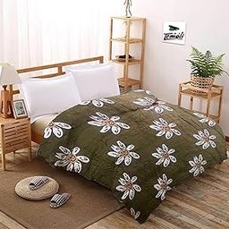 Temoli® Warm Quilt Cover Double Bed with Zipper, Duvet Cover Double Bed Soft Flannel (92x102) Inches. (Flower-Green)-image-50