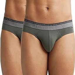 US59 Men's Super Combed Cotton Elastane Stretch Solid Brief with Ultrasoft Waistband_Deep Olive_M (Pack of 2)-image-62