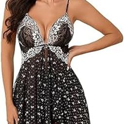 Conighty - Women Lace Lingerie Front Closure Sleeveless Babydoll V Neck Nightwear Sexy Chemise Nightie with Matching G-String-image-20