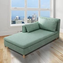 Gaimrao ! Velvet Chaise Lounge Sofa Bench 3 Seater Diwan - High-Density Foam, Solid Wood Frame, Modern Chaise Lounge Sofa for Living Room Colour (Light Green)-image-42