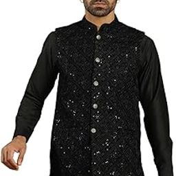 Mens Sequins Velvet Nehru Jacket-picture-54