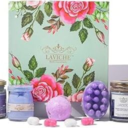 Laviche Lavender Calming Gift Box Bathing Soap for Kids & Baby Goodness Of Lavender Essential Oil - Gift Set for Christmas-0