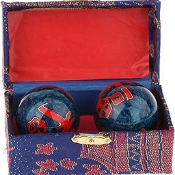 LOOM TREE 2 Pieces Massage Balls with Storage Box Baoding Balls for Middle Aged People Fu Word Blue | Exercise Balls | Fitness Equipment & Gear | Fitness Running & Yoga-5