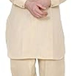 Men's Cotton Linen Pathani Kurta and Salwar Set-image-11