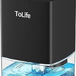 ToLife Dehumidifiers for Home 30 OZ Water Tank with Auto-Off 500 sq.ft Portable Small Dehumidifier for Bathroom Bedroom RV Closet Room 7 Colors LED Light, Black-image-34