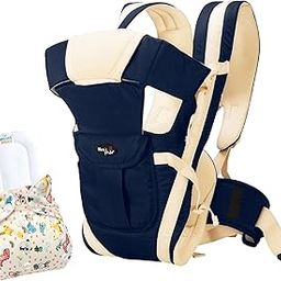 Mom's Pride® Adjustable Hands-Free 4-In-1/baby Carry Bags/Safety Belt/Kid Carry Bag/Baby Sling/Back Baby Carrier/Front Carrier for Baby Kids Carrier Belt - 1 Printed Diaper with Insert (Navy Blue)-16