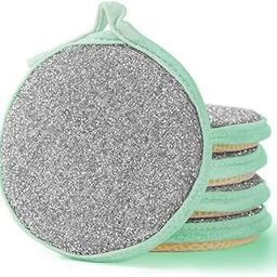 ATETO 2 In 1 Sponge Dish Scrubber Double Side Dishwashing Scrubber | Pan/Pot Wash Sponges for Kitchen | Kitchen Cleaning Supplies (Set of 5 PCs,Multicolor)-23