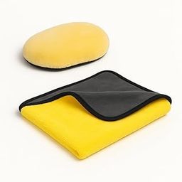 FRESHSHINE Heavy Quality Microfiber Car Cleaning Cloth 800 GSM 40x40 with Car Wash Mitt Duster Car Cleaning Combo (2 pc)-image-13
