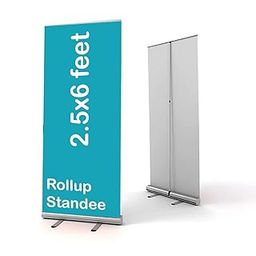 Creative print Solution Retractable maat iron base Banner Standee, 2.5x6 Feet, Roll Up Standee, for Advertising, Exhibitions, etc.-image-0