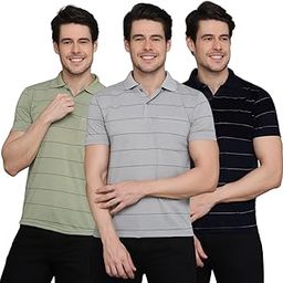 Striped Polo Neck T-Shirt Dora Combo-image-19