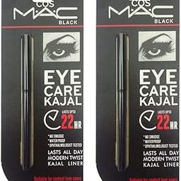 Professional Cosmac Smudgeproof Black Eye Care Kajal (Pack Of 2) Combo-44