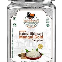 KAMDHENU GAUVEDA Bhimseni Camphor Gold for Puja, Aromatherapy, Air Freshener (125gm Pack of 1) Pack in Premium Organic Glass Bottle ! No Use Plastic !-image-128