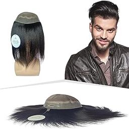 Artello® BMW Smart Hair Patch for Men, Matte Hair Wig in 100% Natural Human Hair, Lightweight and Transparent PU for Seamless Looks, 3x Optical Base (Colour: Natural Black) (8x6)-picture-48
