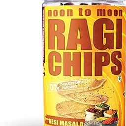 Noon to Moon Ragi Desi Masala Flavoured Chips | Vegan & Gluten Free Finger Millet Chips | Nachni Chips | 150 grams-image-70