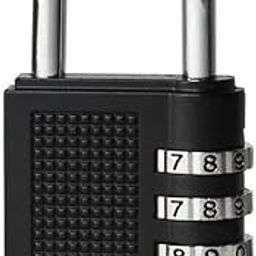 VENEKETY Portable Luggage Lock Digit Code Number Padlock Sliding Combination Travel Number Lock for Suitcase, Backpack, Lockers, Cabinet, Briefcase, Travel Bag, Gym, Laptop, Baggage Bag | Zinc (Black)-5