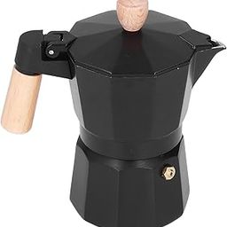 Italian Coffee Maker - Espresso Moka Pot For Classical Taste Greca Coffee Enthusiast - Quality Espresso Maker Stove Top - Black Mocha Pot Real Wood Handle (3 Cup)-image-16
