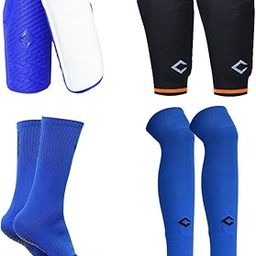 Captain Lead to Win Anti-Slip Football Socks,UV ray Protection Leg Sleeves, Shin Guards and Sleeves For Fottball (IN, Alpha, Free Size, 1, ROYAL BLUE)-image-87