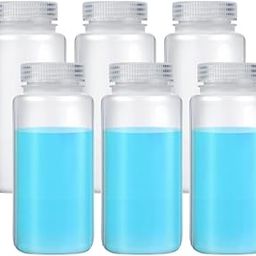 Spylx Plastic Sample Bottles 500ml Laboratory Grade Polypropylene Wide Mouth Reagent Bottles Clear Liquids Storage Bottles with Lids Leak Proof Containers for Lab Classroom (6)-12
