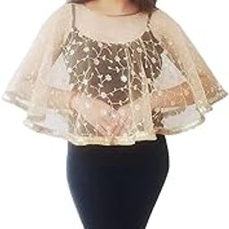 Net Braso Cape Top Poncho for women Embroidered | Embellished | Designer-picture-43
