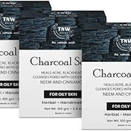 TNW-THE NATURAL WASH Handmade Charcoal Soap For Blackheads and Acne With Neem and Cinnamon (Paraben/Sulphate/Dye/Silicon Free) - Pack of 3 Each - 100 g-5