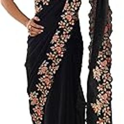 Women's Vichitra Silk Solid Saree With Unstitched Blouse (KESARI6001_KR11_Parent)-picture-13