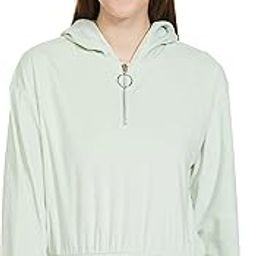 Women Polyester Textured Hooded Sweatshirt-image-66