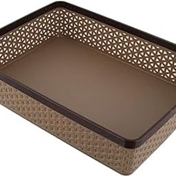 Kuber Industries Stationary Office Tray|Solid Plastic Material|File, Document, Paper Organizer|/Papers/Letters/folders Holder Desk Organizer (Coffee), Rectangular-picture-29