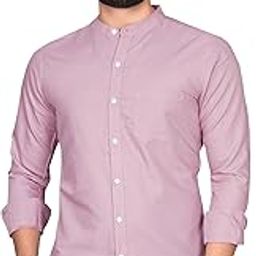 Chinese Collar Shirt for Men Plain Shirt for Man Cotton Formal Branded Casual Regular Fit Solid Shirts for Mens Full Sleeves with Spread Collar Wear as Office-image-23