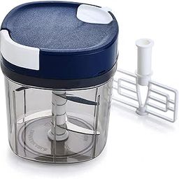 VBDHOLA 1000ML Handy Quick Chopper - Manual Vegetable and Meat Chopper with Stainless Steel Blades Kitchen Food Processor, Perfect for Chopping Onions, Garlic, and More-2