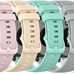 RuenTech Bands Compatible with Garmin Vivoactive 4S / Vivomove 3S Band Silicone Quick Release Straps 18MM Wristband (Pink/Beige/Teal/Orange/Sangria)-image-70