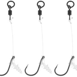 UJEAVETTE 5xCarp Fishing Chod Rigs Leader Ready Tied with Bait Screw Steel Hooks Hook Size 8- Sporting Goods- Fishing- Terminal Tackle- Rigs & Harnesses-image-58