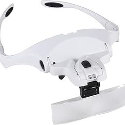 Anneome Headband Magnifier with 2 Lights 5 Interchangeable Lenses for Reading Craftwork Jewelry Inspection-image-8