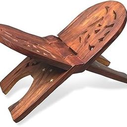 Premium Intricate Hand Carvings Holy Book Stand Wooden Polished Rehal Stand-image-52