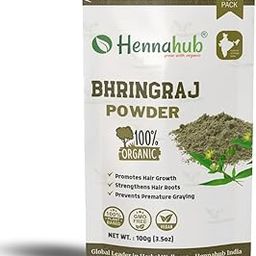 Hennahub Bhringraj Powder for Hair - Organic Herbal Hair Growth Enhancer | Natural Dandruff Treatment, 100gm Pack | Ideal for DIY Hair Masks-image-30