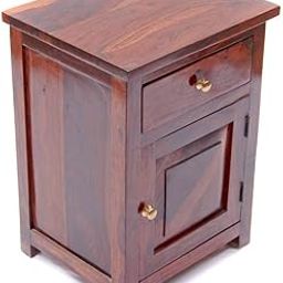 AADITYA WOODS Solid Sheesham Wood Bedside Table Wooden Drawer & Cabinet Storage Side Table | End Tables Night Stand for Home Living Room Bedroom Office-12