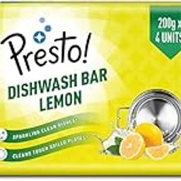 Amazon Brand - Presto! Dishwash Bar | 800 Grams | 200 Gram x Pack of 4) | Removes Tough Grease | Odour-Free Freshness | Gentle On Hands-picture-13